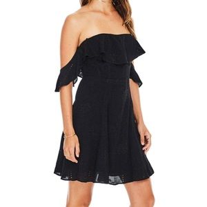 ASTR the Label Sabina Off-the-Shoulder Black Dress